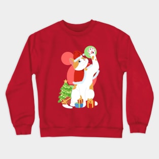 CHRISTMAS WHITE ORANGE CAT Crewneck Sweatshirt